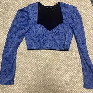 Zara long sleeve cropped shirt